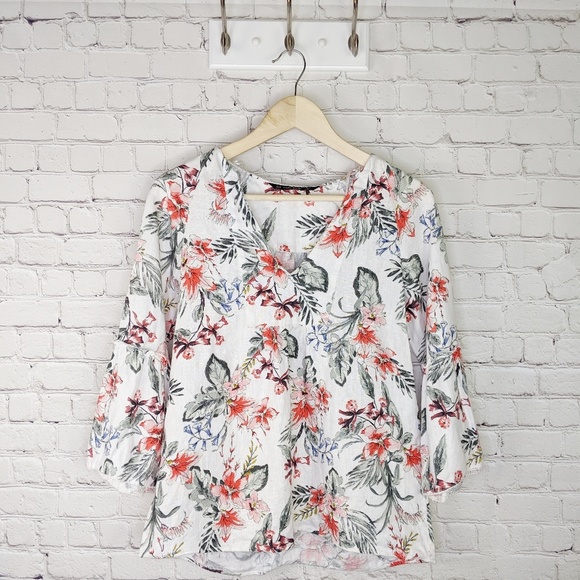 Zara Basic floral blouse - Picture 1 of 4